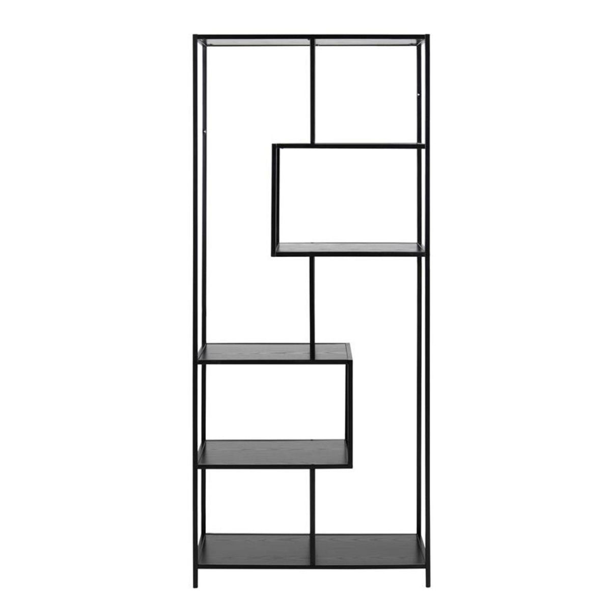 Shelf Aberystwyth | size: Width: 77cm, Height: 185cm, Depth: 35cm | color: Black | image: 2 | variant: 1000180