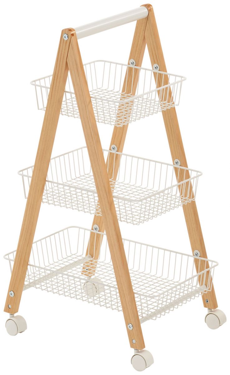 Shelf Bren 4 | size: Width: 48cm, Height: 79cm, Depth: 32cm | color: White/Oak | image: 1 | variant: 1012467