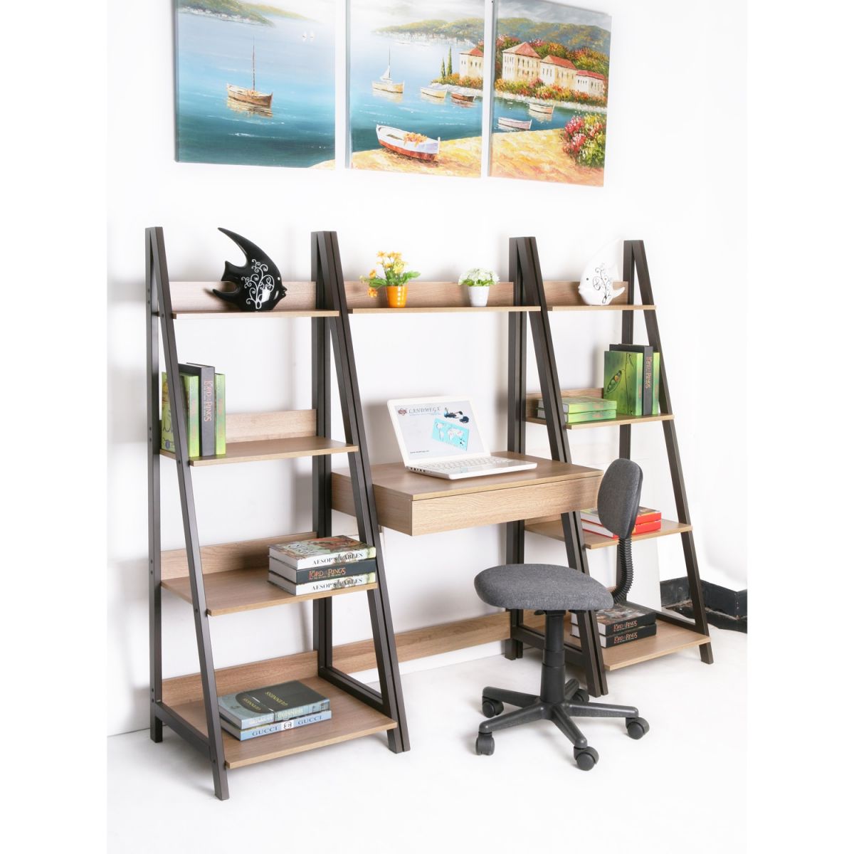 Shelf East Broadstairs | size: Width: 52cm, Height: 146.5cm, Depth: 47.5cm | color: Brown | image: 4 | variant: 1005311