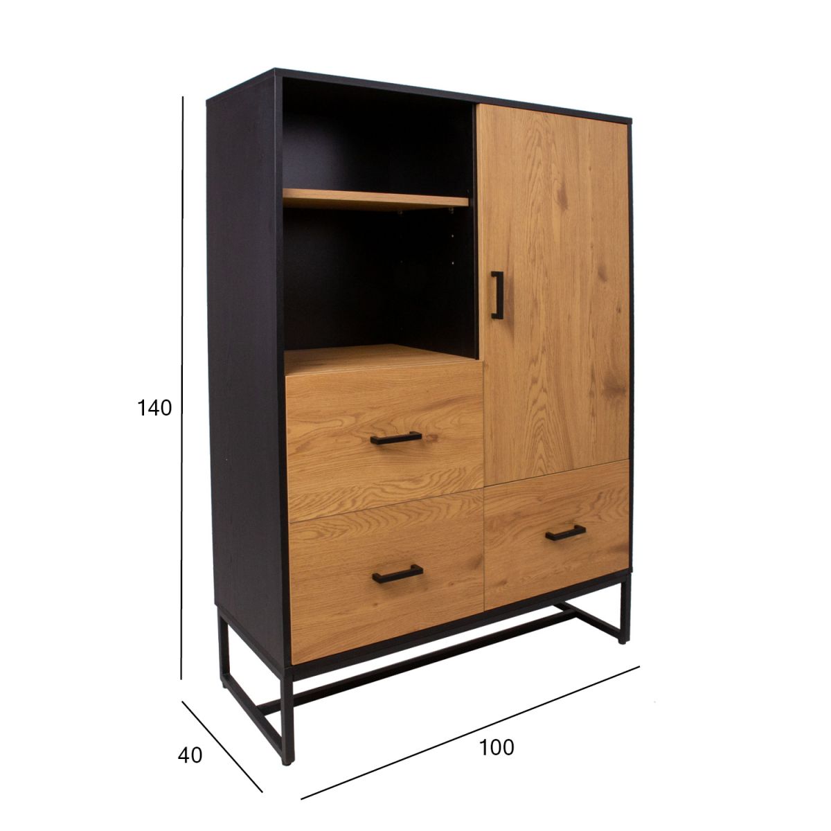 Shelf East Falmouth | size: Width: 100cm, Height: 140cm, Depth: 40cm | color: Oak | image: 2 | variant: 1005408