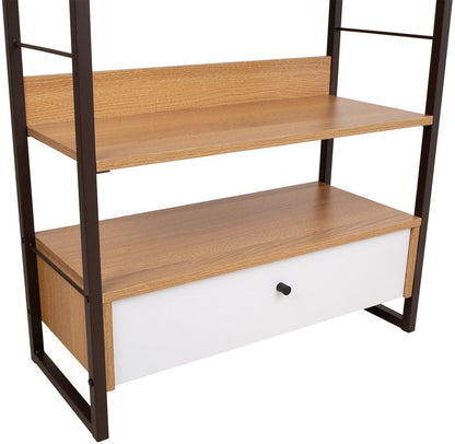 Shelf East Folkestone | size: Width: 70cm, Height: 124.5cm, Depth: 30cm | color: Black/Oak | image: 3 | variant: 1006102