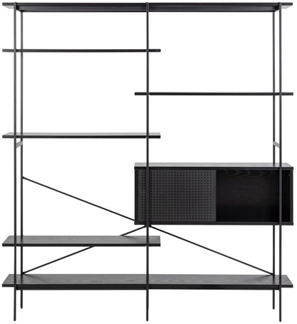 Shelf Loughborough | size: Width: 172cm, Height: 188cm, Depth: 27cm | color: Black | image: 2 | variant: 1000312