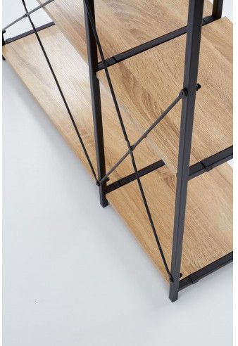 Shelf Reg19 | size: Width: 90cm, Height: 190cm, Depth: 30cm | color: Black/Oak | image: 5 | variant: 1012136