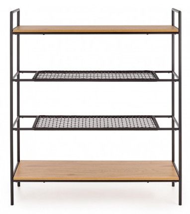 Shelf Reg21 | size: Width: 111cm, Height: 129cm, Depth: 34cm | color: Black/Oak | image: 1 | variant: 1012138