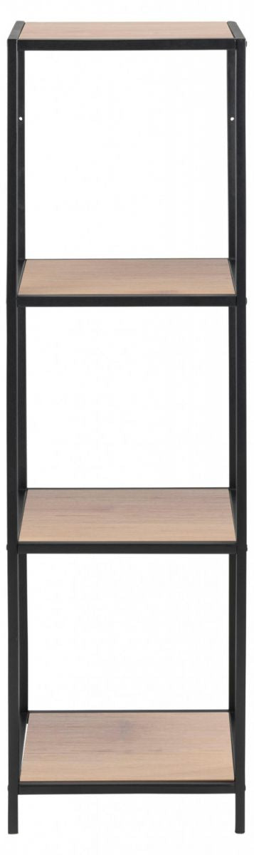 Shelf Seaford 12 | size: Width: 35cm, Height: 119.5cm, Depth: 37cm | color: Black/Oak | image: 1 | variant: 1012133