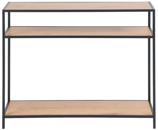 Shelf Seaford 14 | size: Width: 100cm, Height: 79cm, Depth: 35cm | color: Black/Oak | image: 1 | variant: 1012135