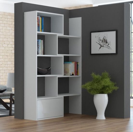 Shelf West Esher | size: Width: 130cm, Height: 187.5cm, Depth: 29cm | color: White | image: 1 | variant: 1007234