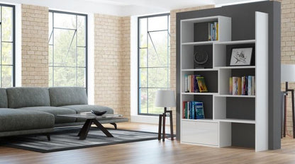 Shelf West Esher | size: Width: 130cm, Height: 187.5cm, Depth: 29cm | color: White | image: 2 | variant: 1007234
