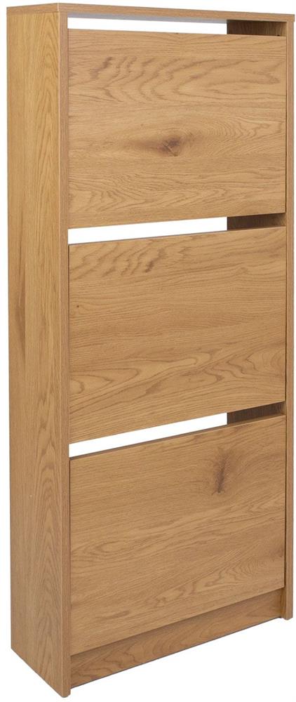 Shoe Cabinet Aalborg 1 | size: Length: 18cm, Width: 49cm, Height: 122cm | color: Oak | image: 1 | variant: 1016713