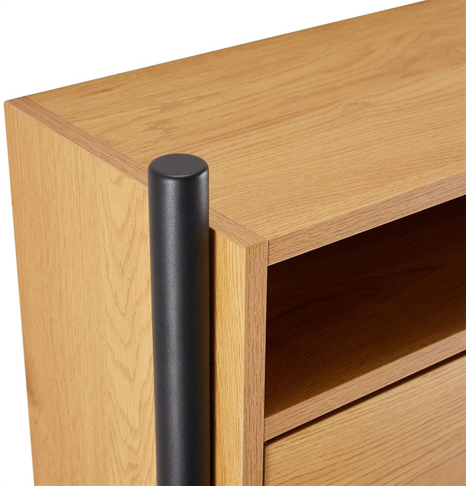 Shoe Cabinet Aalborg 5 | size: Length: 26cm, Width: 55.6cm, Height: 91.5cm | color: Oak | image: 10 | variant: 1016717
