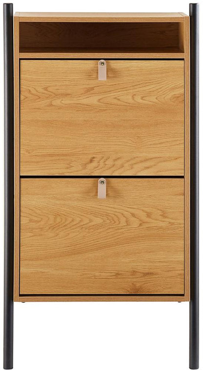 Shoe Cabinet Aalborg 5 | size: Length: 26cm, Width: 55.6cm, Height: 91.5cm | color: Oak | image: 3 | variant: 1016717
