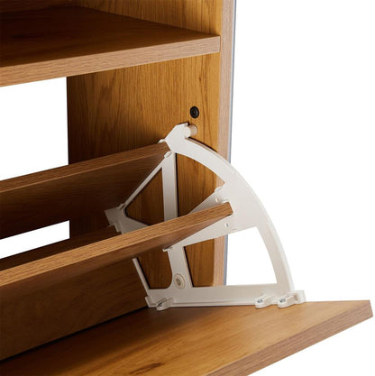 Shoe Cabinet Aalborg 5 | size: Length: 26cm, Width: 55.6cm, Height: 91.5cm | color: Oak | image: 5 | variant: 1016717
