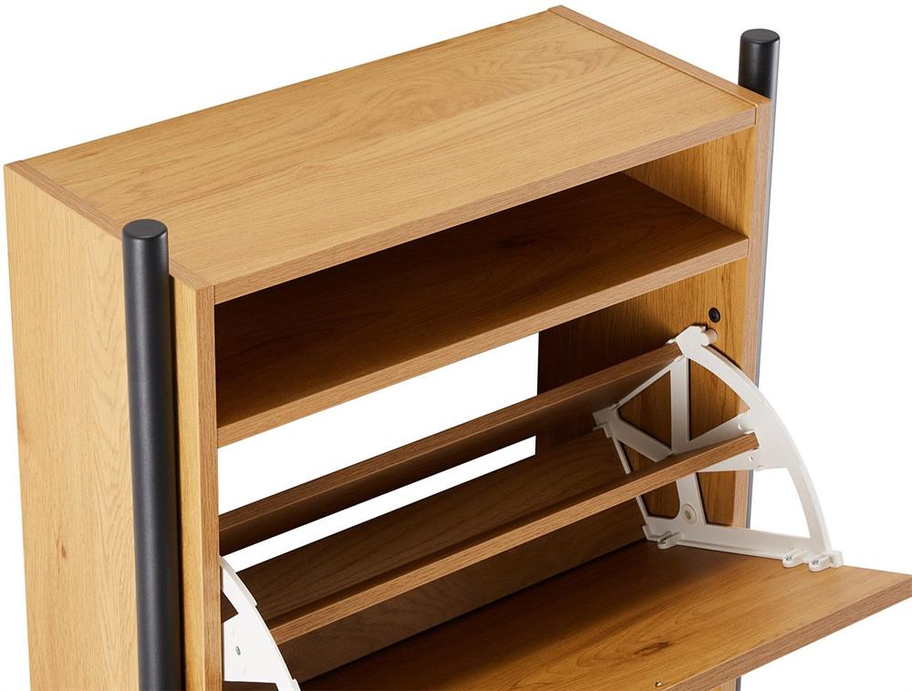 Shoe Cabinet Aalborg 5 | size: Length: 26cm, Width: 55.6cm, Height: 91.5cm | color: Oak | image: 7 | variant: 1016717