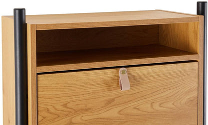 Shoe Cabinet Aalborg 5 | size: Length: 26cm, Width: 55.6cm, Height: 91.5cm | color: Oak | image: 9 | variant: 1016717