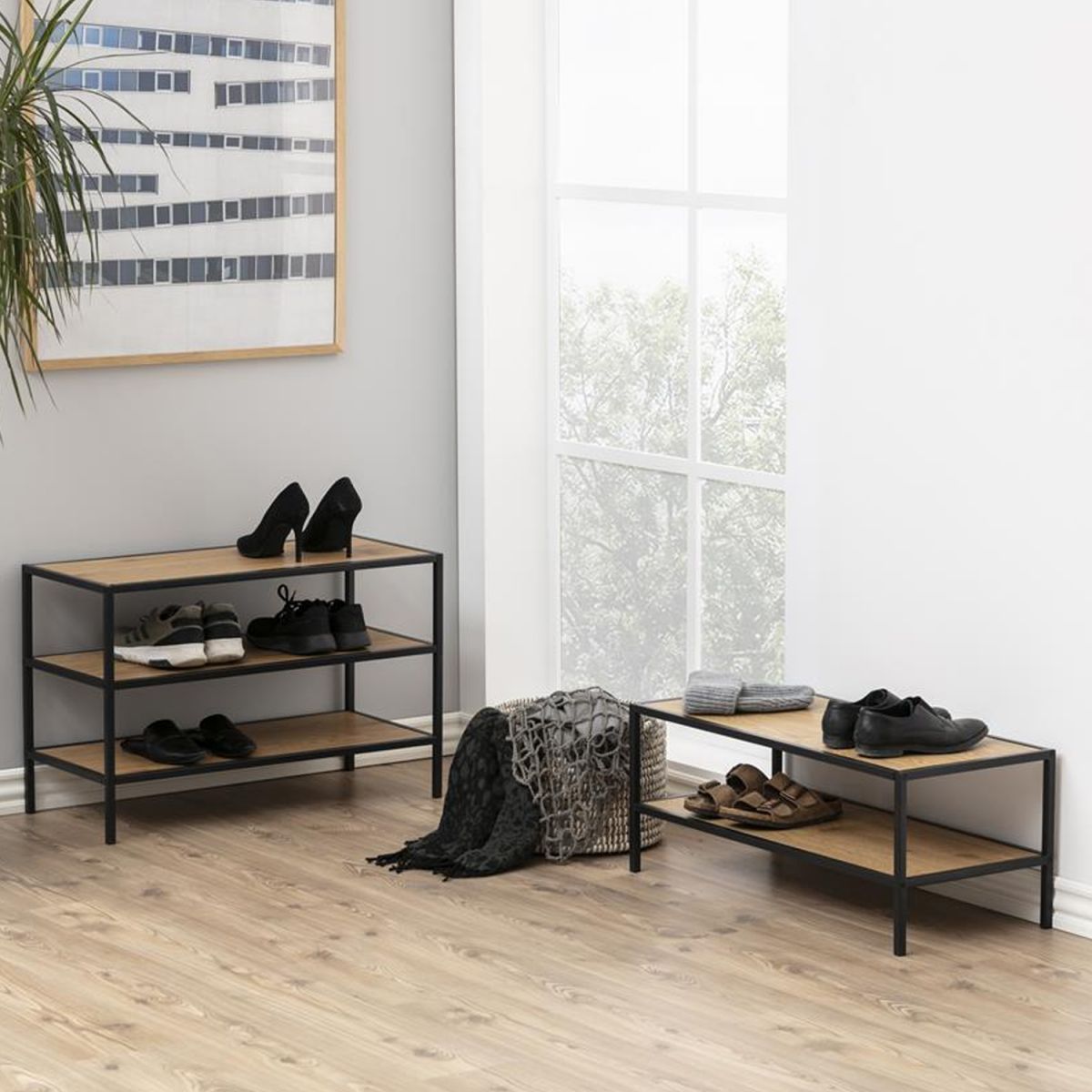 Shoe Rack Aberystwyth | size: Width: 77cm, Height: 32cm, Depth: 40cm | color: Metal | image: 2 | variant: 1004996
