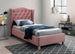 Single Bed Aspen Velvet | size: Length: 216cm, Width: 108cm, Height: 124cm | color: Pink | image: 1 | variant: 1010245