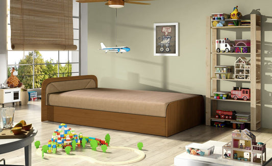 Single Bed Bakewell 1 | size: Length: 195cm, Width: 90cm, Height: 55cm | color: Beige | image: 1 | variant: 1013736