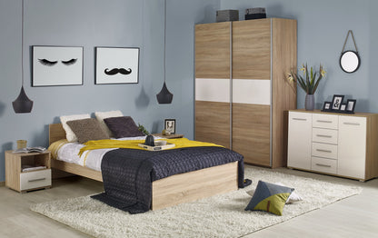 Single Bed Copenhagen | size: Length: 205cm, Width: 95cm, Height: 70cm | color: Oak | image: 2 | variant: 1003410