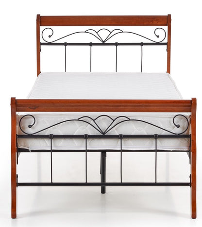 Single Bed East Benevento | size: Length: 204cm, Width: 93cm, Height: 91cm | color: Black/cherry wood | image: 3 | variant: 1006667