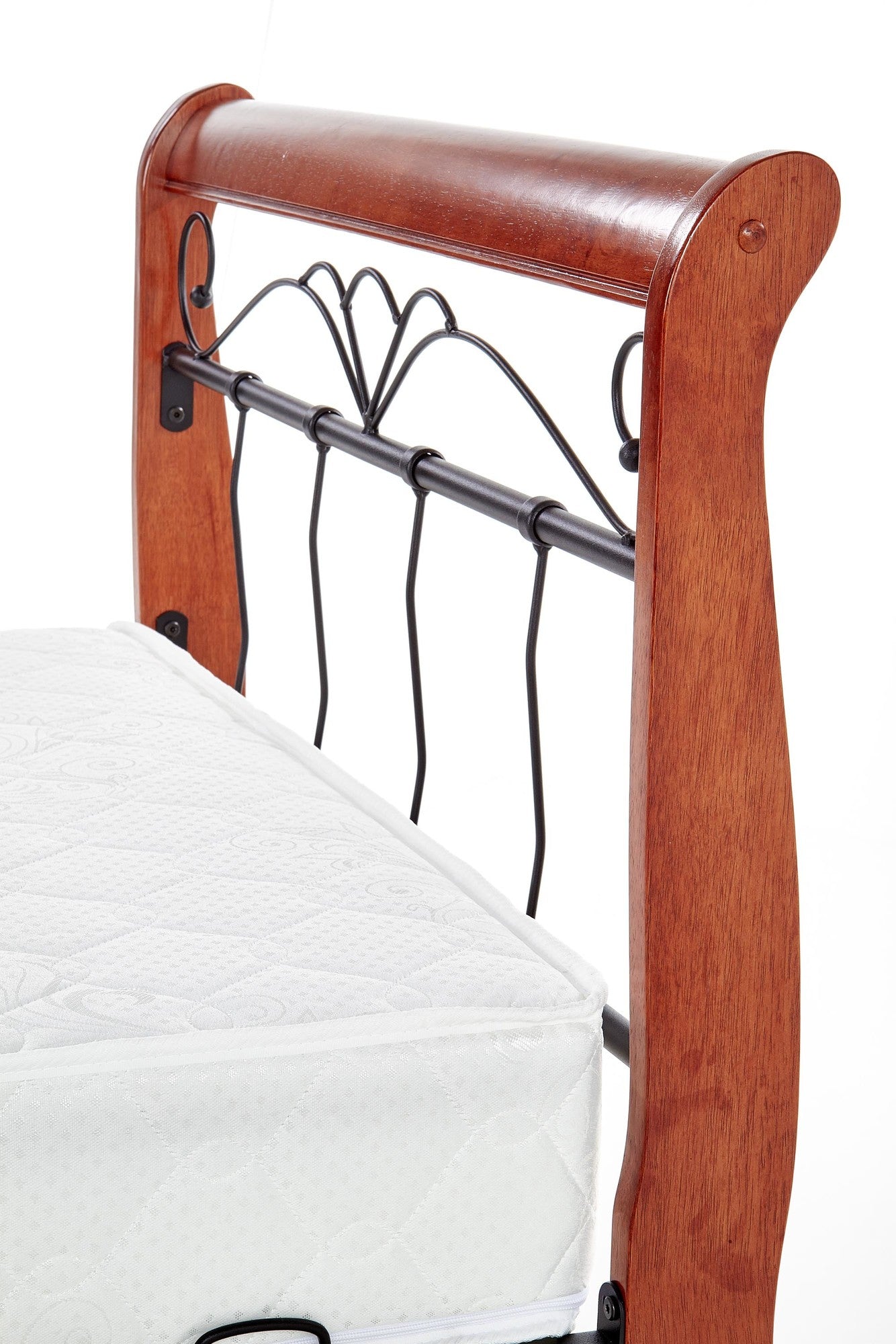 Single Bed East Benevento | size: Length: 204cm, Width: 93cm, Height: 91cm | color: Black/cherry wood | image: 6 | variant: 1006667