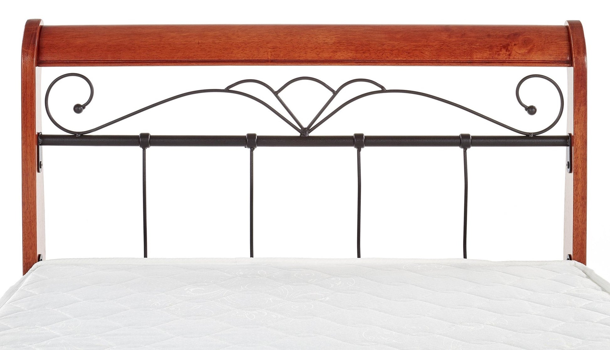 Single Bed East Benevento | size: Length: 204cm, Width: 93cm, Height: 91cm | color: Black/cherry wood | image: 7 | variant: 1006667