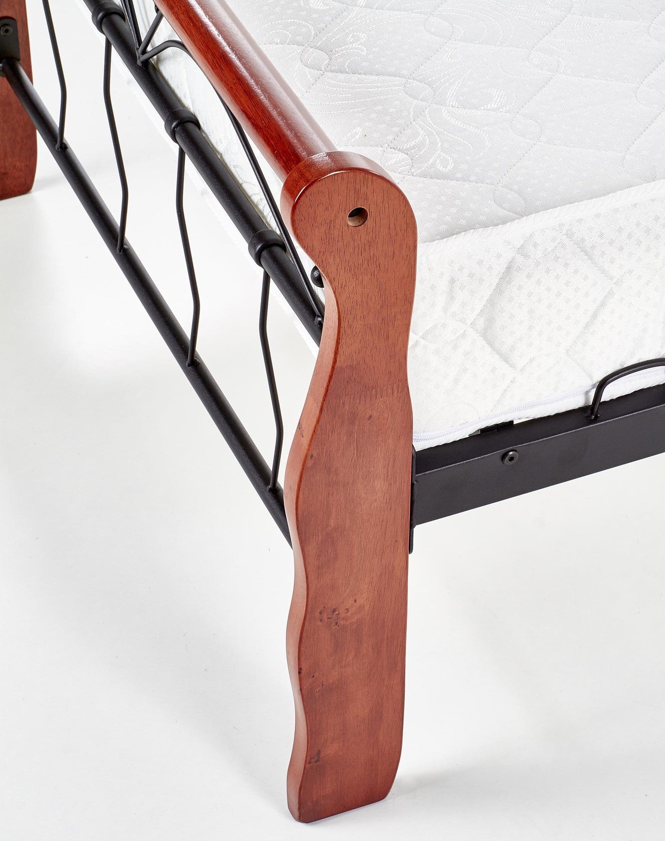 Single Bed East Benevento | size: Length: 204cm, Width: 93cm, Height: 91cm | color: Black/cherry wood | image: 9 | variant: 1006667