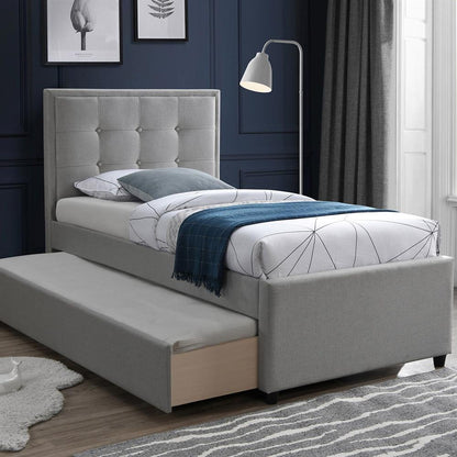 Single Bed East Esher | size: Length: 215.5cm, Width: 98cm, Height: 117.5cm | color: Gray | image: 1 | variant: 1006294