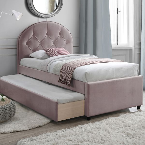 Single Bed East Weybridge | size: Length: 215.5cm, Width: 98cm, Height: 117.5cm | color: Pink | image: 1 | variant: 1005200