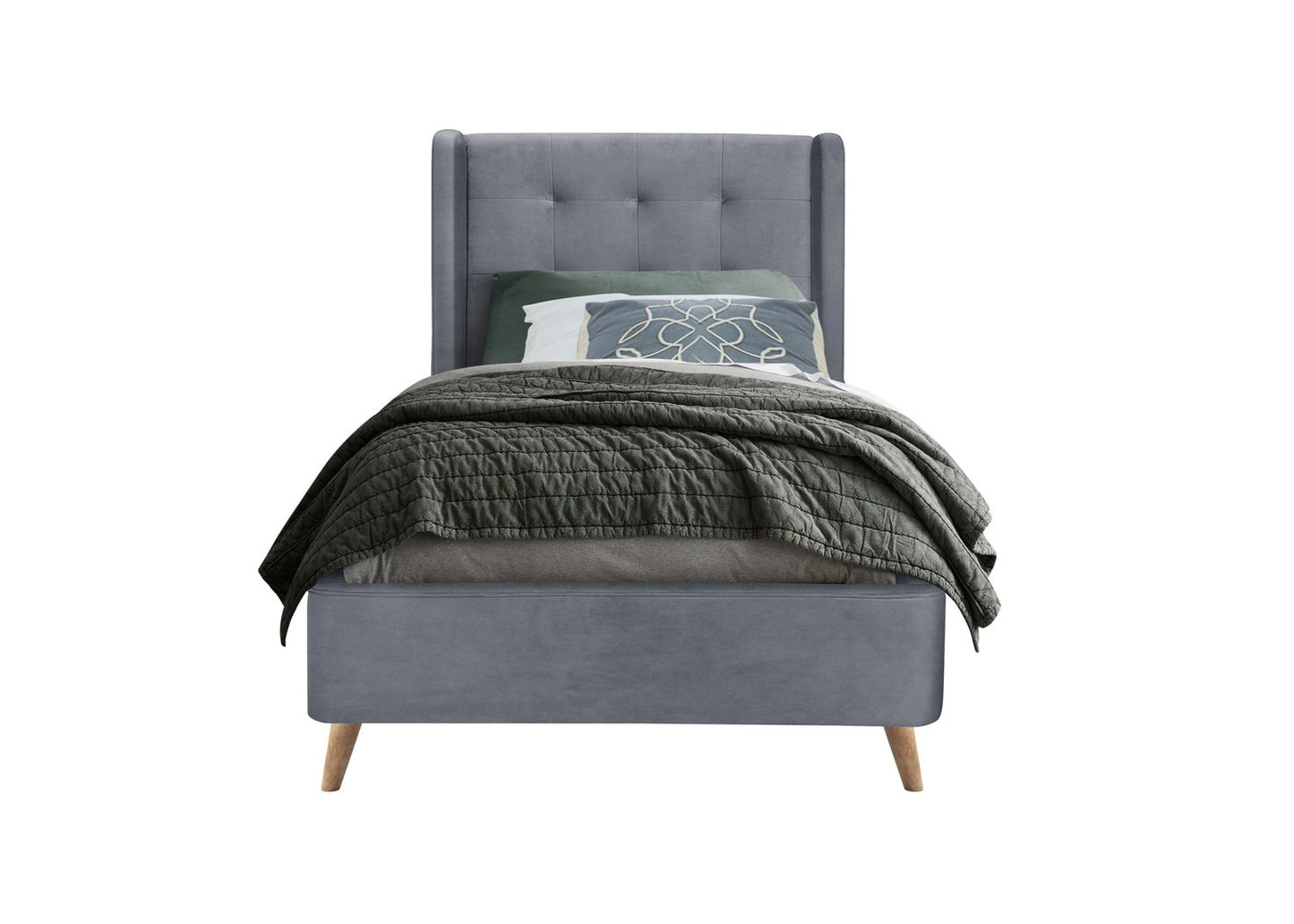 Single Bed Estella | size: Length: 219cm, Width: 102cm, Height: 113cm | color: Gray | image: 1 | variant: 1010212