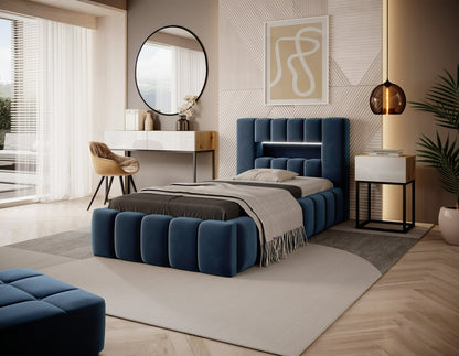 Single Bed Lamica 1 | size: Length: 234cm, Width: 108cm, Height: 92cm | color: Nube | image: 0 | variant: 1010435