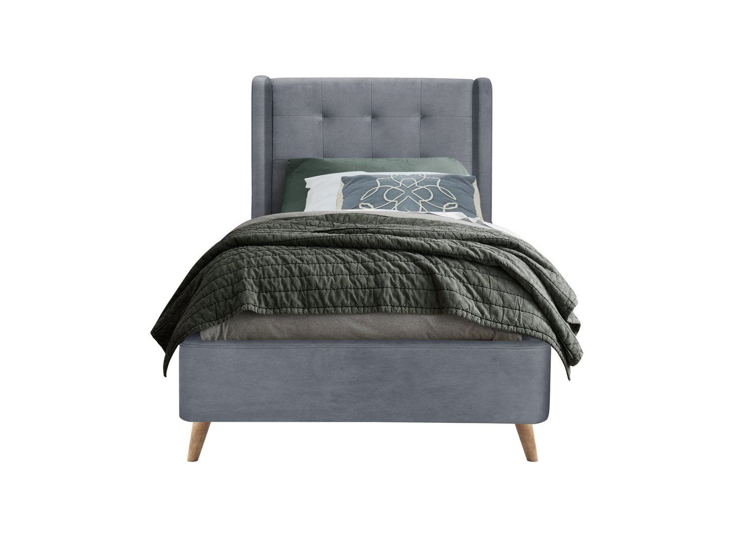 Single Bed Las Vegas | size: Length: 219cm, Width: 102cm, Height: 113cm | color: Gray | image: 1 | variant: 1003430