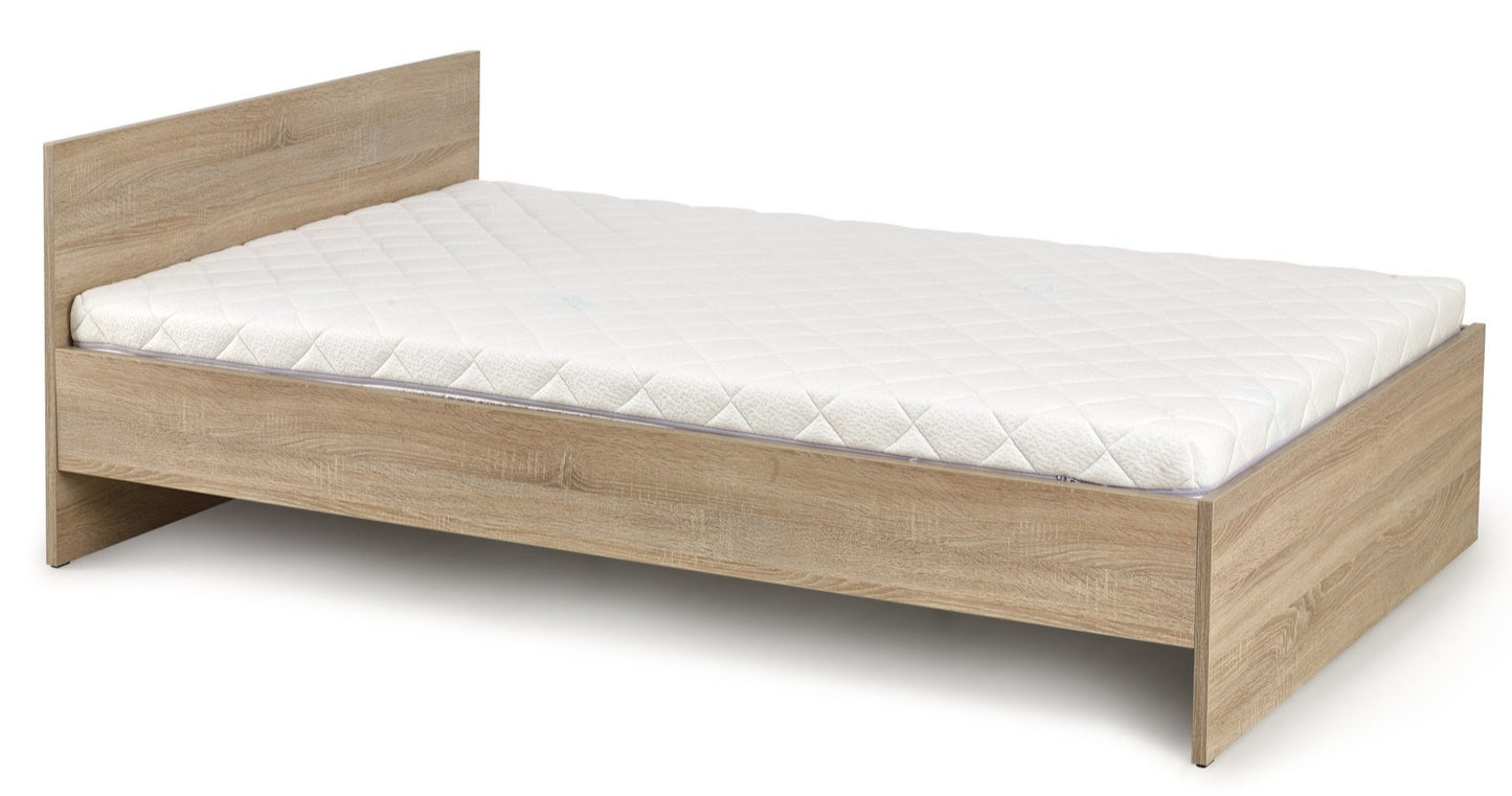 Single Bed Lima | size: Length: 205cm, Width: 125cm, Height: 70cm | color: Oak | image: 1 | variant: 1010189