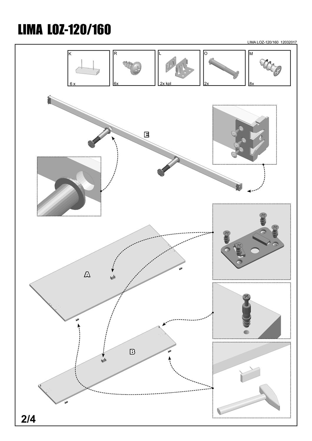 Single Bed Lima | size: Length: 205cm, Width: 125cm, Height: 70cm | color: Oak | image: 4 | variant: 1010189