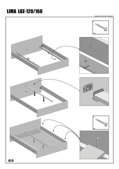 Single Bed Lima | size: Length: 205cm, Width: 125cm, Height: 70cm | color: Oak | image: 6 | variant: 1010189