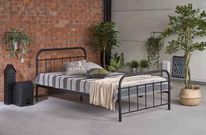 Single Bed Linda | size: Length: 209cm, Width: 124cm, Height: 93cm | color: Black | image: 1 | variant: 1010197