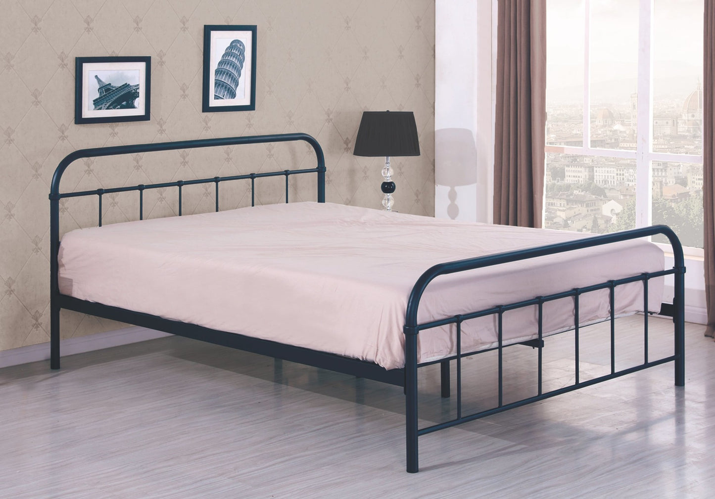Single Bed Linda | size: Length: 209cm, Width: 124cm, Height: 93cm | color: Black | image: 2 | variant: 1010197