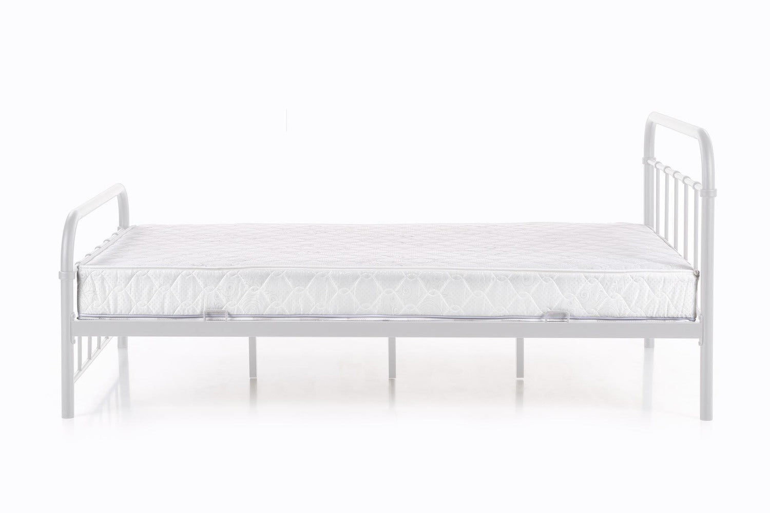 Single Bed Linda | size: Length: 209cm, Width: 124cm, Height: 93cm | color: White | image: 3 | variant: 1010198