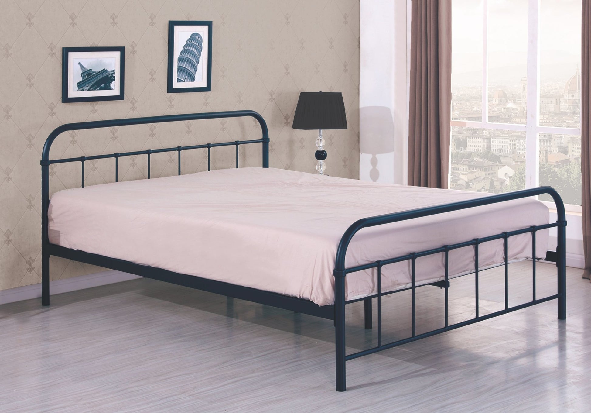 Single Bed Montreal | size: Length: 209cm, Width: 124cm, Height: 93cm | color: Black | image: 2 | variant: 1003415
