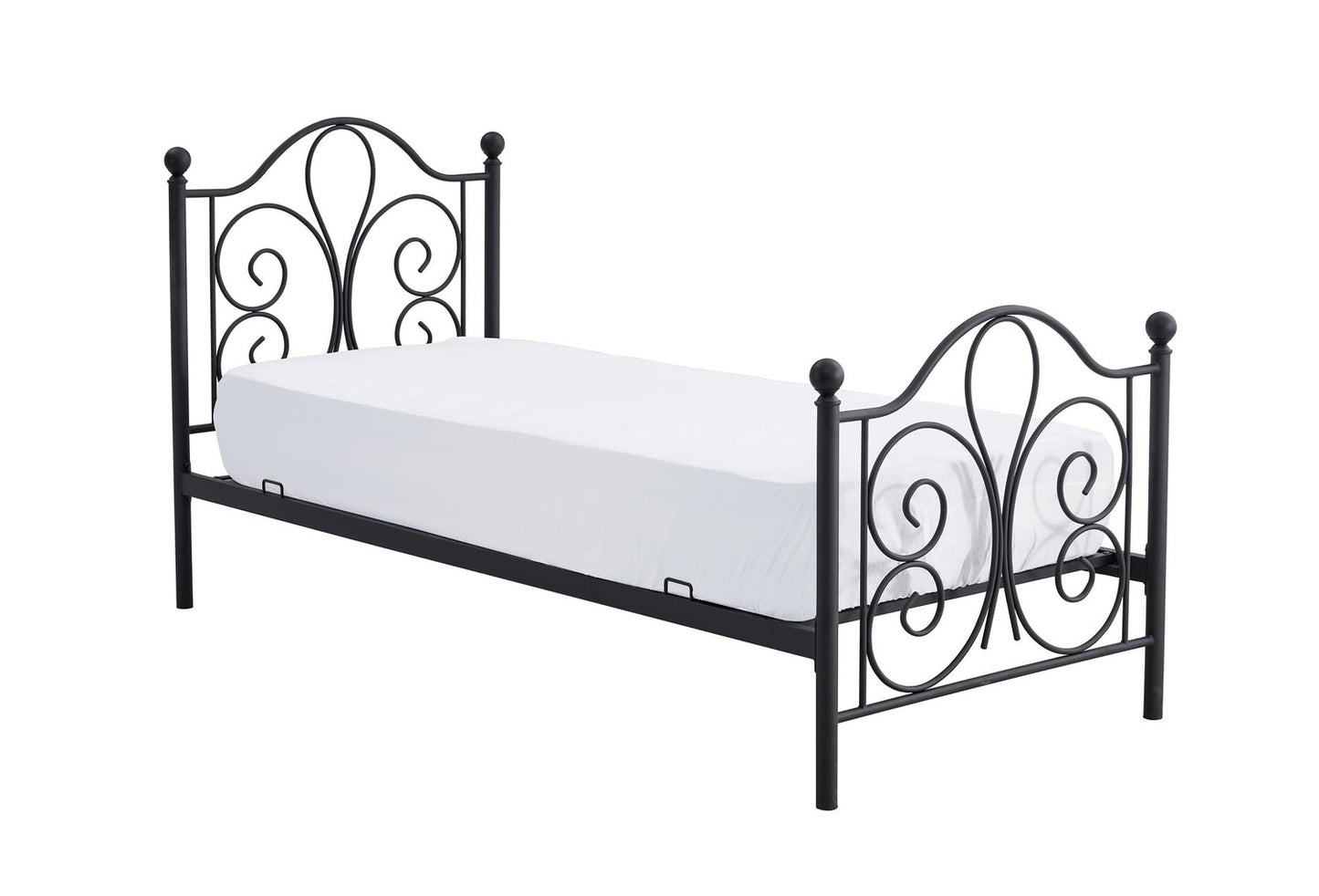 Single Bed Moscow | size: Length: 209cm, Width: 94cm, Height: 93cm | color: Black | image: 1 | variant: 1003422