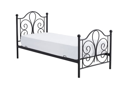Single Bed Moscow | size: Length: 209cm, Width: 94cm, Height: 93cm | color: Black | image: 1 | variant: 1003422