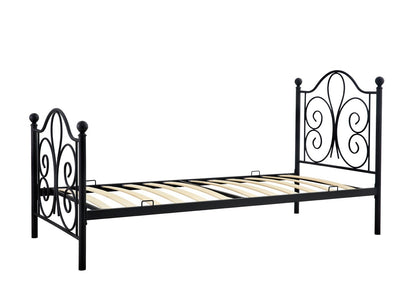 Single Bed Moscow | size: Length: 209cm, Width: 94cm, Height: 93cm | color: Black | image: 3 | variant: 1003422