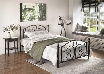 Single Bed Moscow | size: Length: 209cm, Width: 94cm, Height: 93cm | color: Black | image: 4 | variant: 1003422