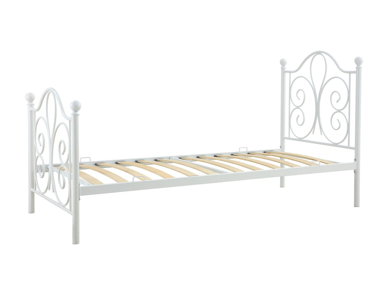 Single Bed Moscow | size: Length: 209cm, Width: 94cm, Height: 93cm | color: White | image: 3 | variant: 1003421