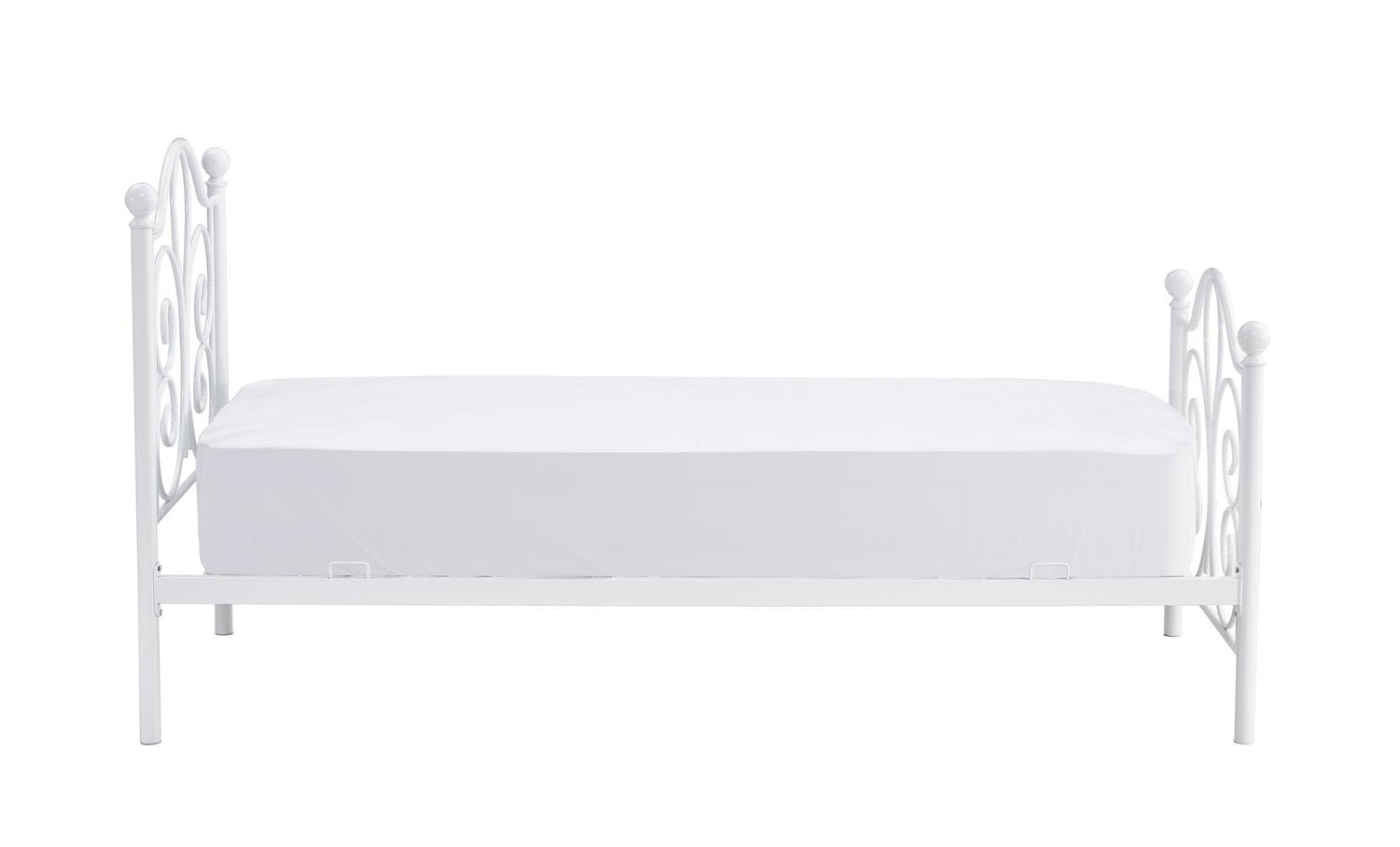 Single Bed Moscow | size: Length: 209cm, Width: 94cm, Height: 93cm | color: White | image: 4 | variant: 1003421