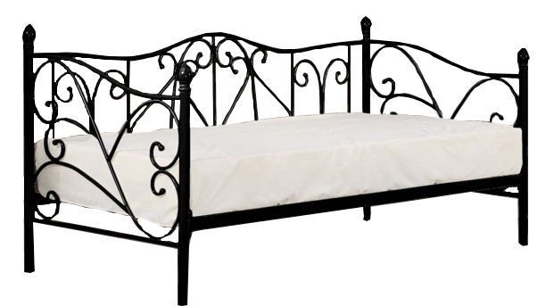 Single Bed Mumbai | size: Length: 210cm, Width: 99cm, Height: 89cm | color: Black | image: 1 | variant: 1003425
