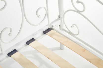 Single Bed Mumbai | size: Length: 210cm, Width: 99cm, Height: 89cm | color: White | image: 5 | variant: 1003424