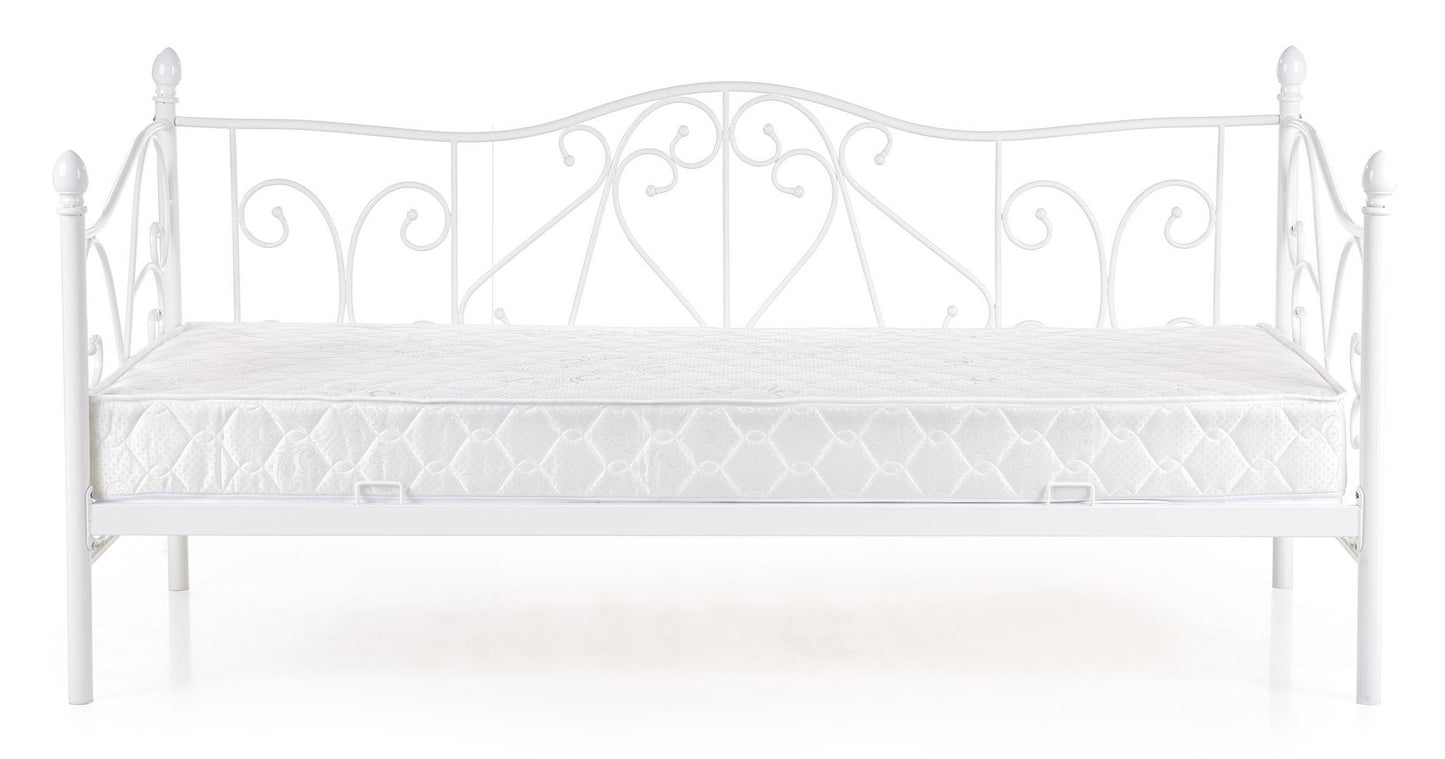 Single Bed Mumbai | size: Length: 210cm, Width: 99cm, Height: 89cm | color: White | image: 7 | variant: 1003424