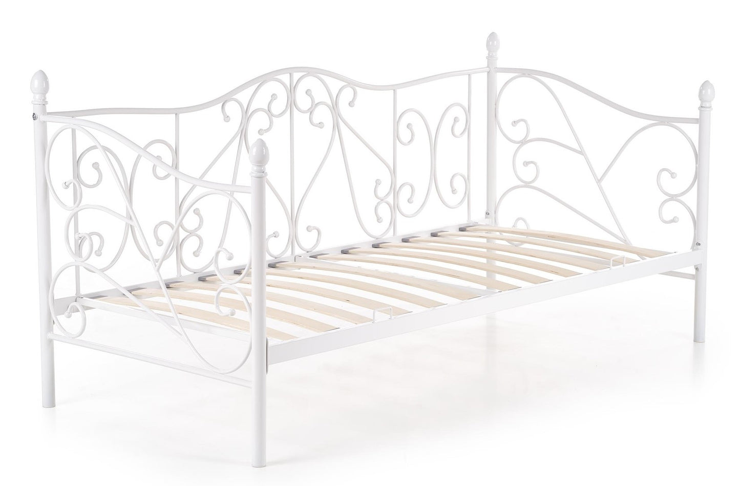 Single Bed Mumbai | size: Length: 210cm, Width: 99cm, Height: 89cm | color: White | image: 8 | variant: 1003424