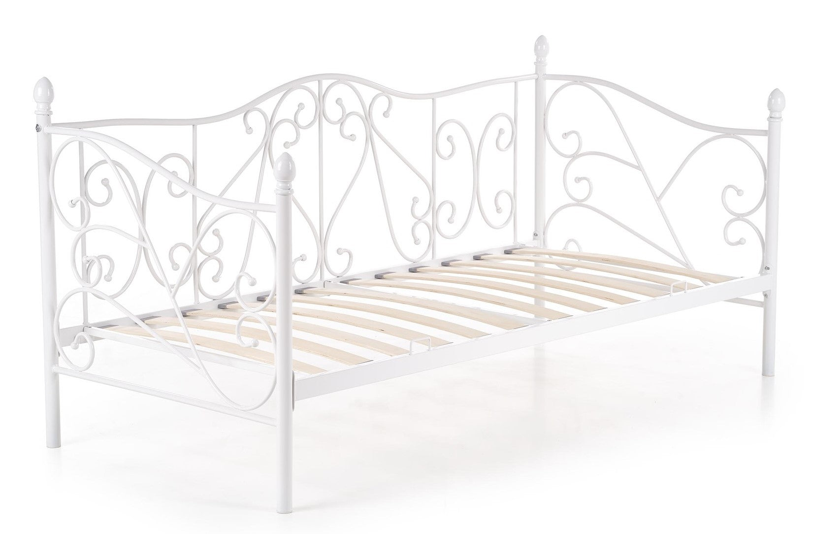 Single Bed Mumbai | size: Length: 210cm, Width: 99cm, Height: 89cm | color: White | image: 8 | variant: 1003424