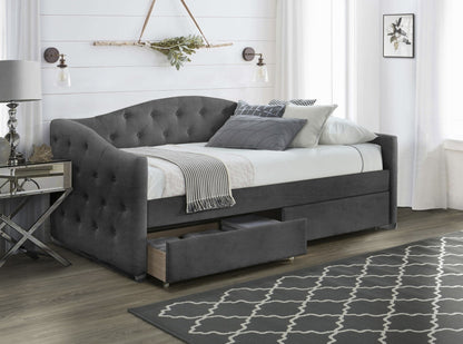 Single Bed Munich | size: Length: 221cm, Width: 98cm, Height: 93cm | color: Gray | image: 0 | variant: 1003428